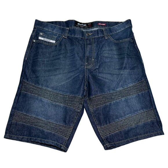 Y2K Ecko Unltd Baggy Logo Dark Wash Jean‎ Shorts Men’s 36 - Picture 1 of 7